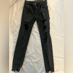 Distressed Black Jeans - perfect for summer nights!